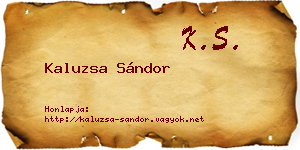 Kaluzsa Sándor névjegykártya