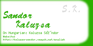 sandor kaluzsa business card